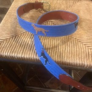Smathers and Branson Labrador retriever needlepoint men’s belt